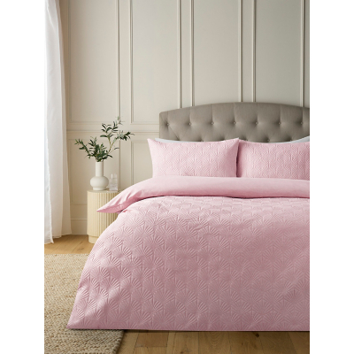 Pink Pretty Fan Quilted Pinsonic Duvet Set