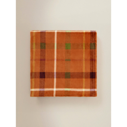 Orange Check Super-Soft Throw - 120 x 150 cm