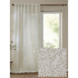 Yard Natural Perrie Leaf Sheer Woven Panel Curtain