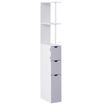 HOMCOM Light Grey Tall Bathroom Storage
