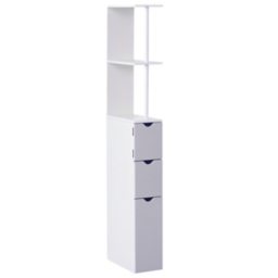 HOMCOM Light Grey Tall Bathroom Storage