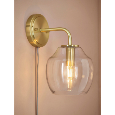 SoCo Lighting Tabitha Gold Plug In Wall Light