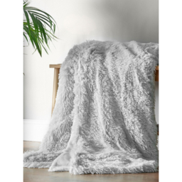 Catherine Lansfield Silver Cuddly Large Blanket Throw - 245 x 280cm