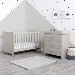 Ickle Bubba Grey Pembrey Cot Bed and Changing Unit