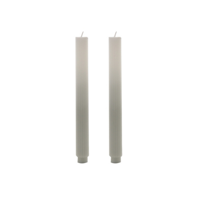 Hestia Set of 2 Taupe/White Ombre Dinner Candles