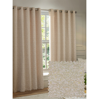 Paoletti Blush Galaxy Lined Chenille Eyelet Curtains