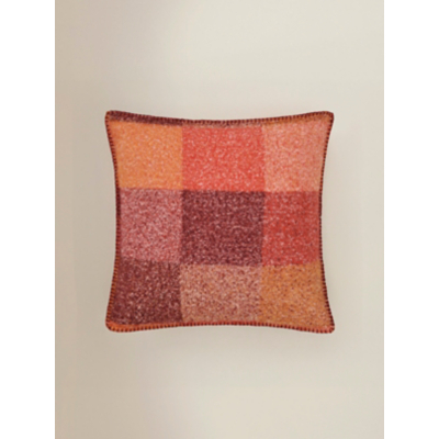 Burgundy Brushed Buffalo Check Textured Cushion