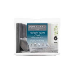 Downland Memory Foam Core Never Goes Flat Pillow Pair