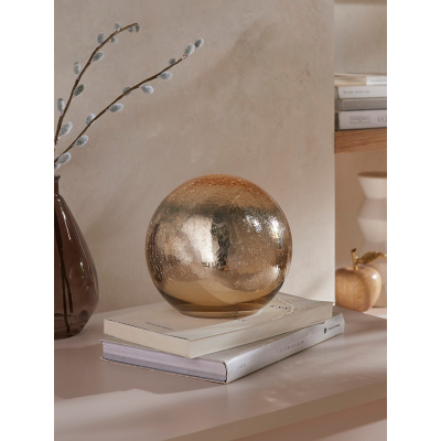 Gold-Tone Winter Orb Battery Table Lamp