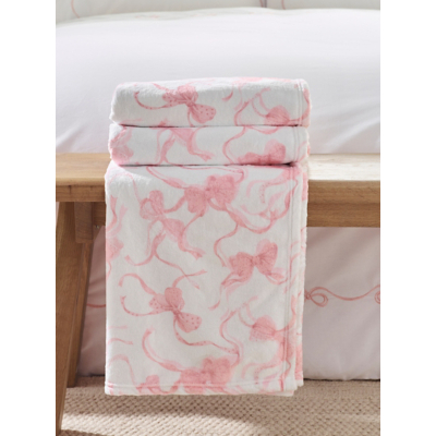 Catherine Lansfield Bow Oversized Blanket Throw - 200cm x 240cm