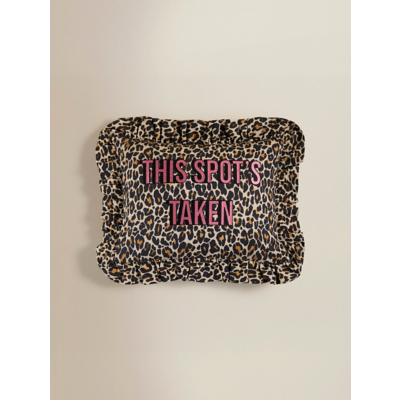 Brown 'This Spot's Taken' Slogan Cushion