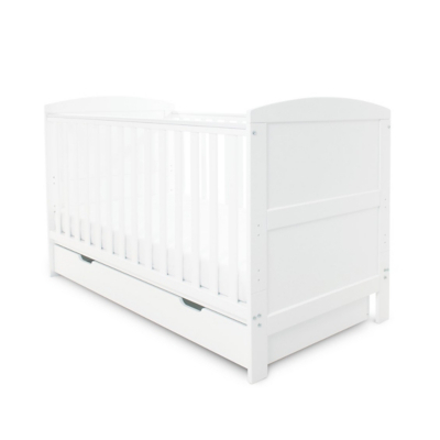 Ickle Bubba White Coleby Classic Cot Bed with Under Drawer