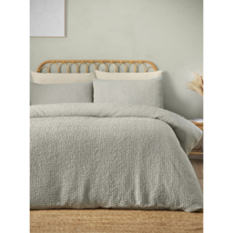 Catherine Lansfield Green Crinkle Duvet Cover Set