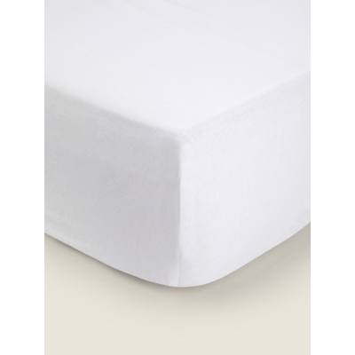 White Plain Cotton Rich Fitted Sheet