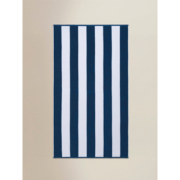 Navy Striped Cotton Beach Towel