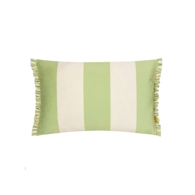 furn. Araya Striped Green Velvet Cushion