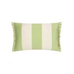 furn. Araya Striped Green Velvet Cushion