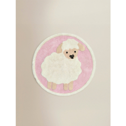 Pink Farm Life Cotton Sheep Rug