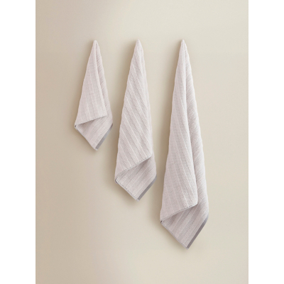 Grey Two-Tone Textured Cotton Towel Range