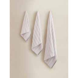 Grey Two-Tone Textured Cotton Towel Range