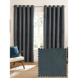Furn Dark Petrol Verso Reversible Blackout Eyelet Curtains