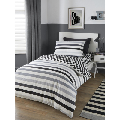 Bedlam Beckett Monochrome Stripe Duvet Cover Set