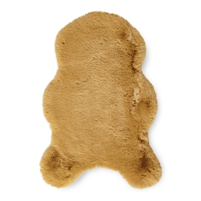 Think Rugs Mustard Teddy Luxury Super Soft Pelt Shape Rug