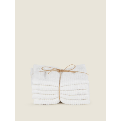 Just Wellness White Waffle Face Cloths - Set of 5