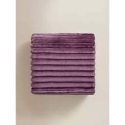 Purple Ribbed Super Soft Throw - 150cm x 120cm