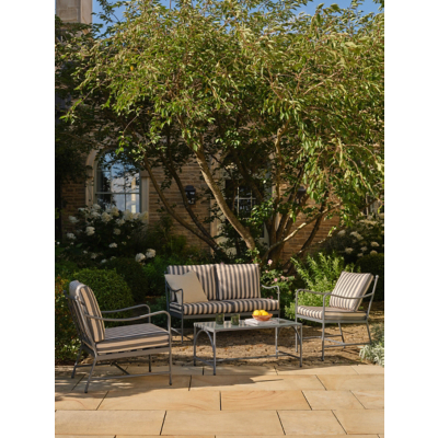Grey and White Stripe Cotswold Outdoor Sofa Set