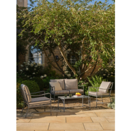 Grey and White Stripe Cotswold Outdoor Sofa Set