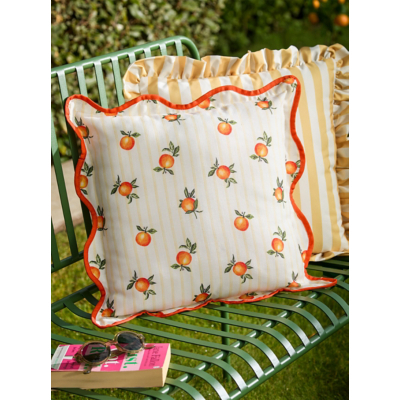 Furn Fruits Oranges Striped Outdoor Cushion