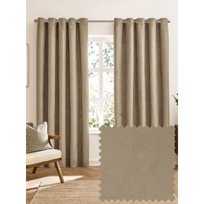 Furn Mocha Verso Reversible Blackout Eyelet Curtains