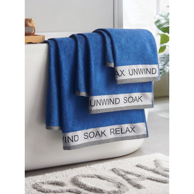 Catherine Lansfield Cobalt Blue Relax & Unwind Towels - Set of 4