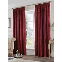 D & D Burgundy Eastbourne Pencil Pleat Curtains