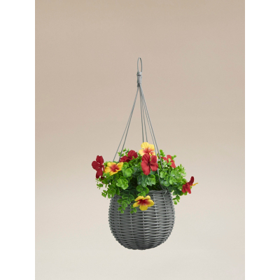 Brown Willow Rope Hanging Basket with Chains