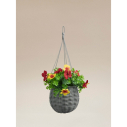Brown Willow Rope Hanging Basket with Chains