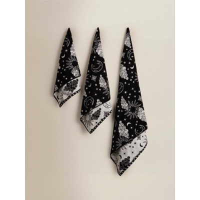 Monochrome Celestial Clouds Cotton Towel Range