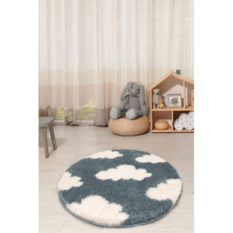 maker Snug Shaggy Round Kids Rug Clouds