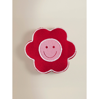 Red Flower Face-Shaped Cushion