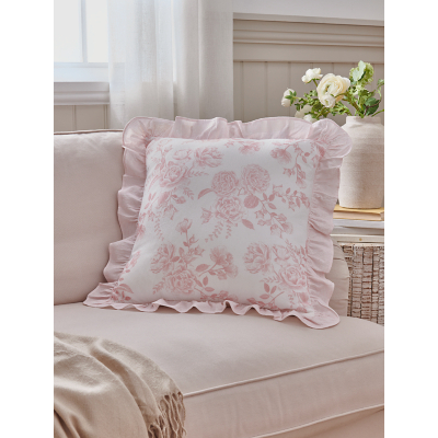 Stacey Solomon Pink Rose Frill Cushion by George at ASDA