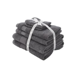 Catherine Lansfield Charcoal Antibacterial Towel Bale - Set of 6