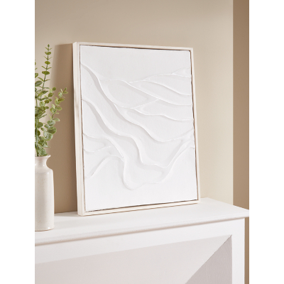 White Textured Hand-Painted Wall Art