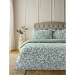 Green Oriental Blossom Matelassé Duvet Set