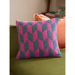 Furn Pink & Green Olsen Geometric Cushion