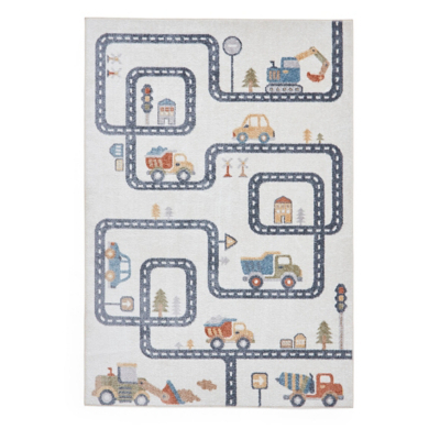 Think Rugs Vida Machine Washable Kids Map Rug