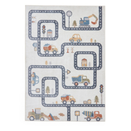Think Rugs Vida Machine Washable Kids Map Rug