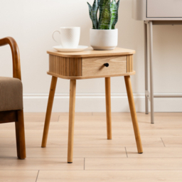 Scottish Everlasting Curved Side Table with Drawer
