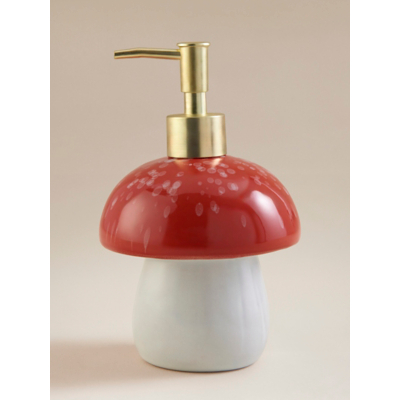 Reactive Glaze Toadstool Soap Dispenser