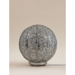 Silver-Tone Moroccan Table Lamp